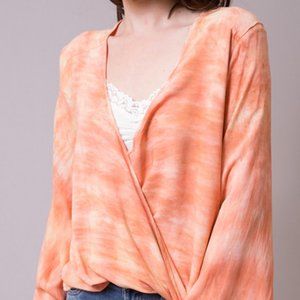 NEW! Blue Life Hayley Tie Dye Surplice Blouse